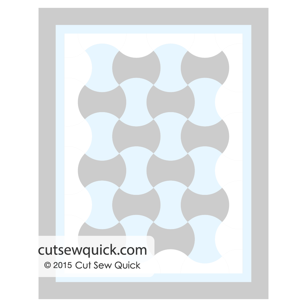 Example A: Straight Edges Achieved w/ Halved Apple Cores Shown w/ Double Border