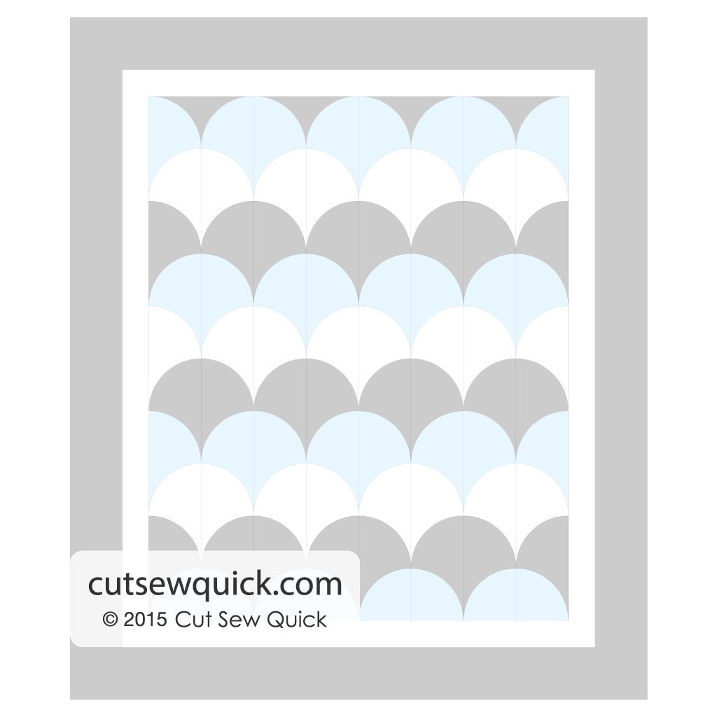 Example G: Half Clamshells arranged to look like a clamshell can make piecing a little easier