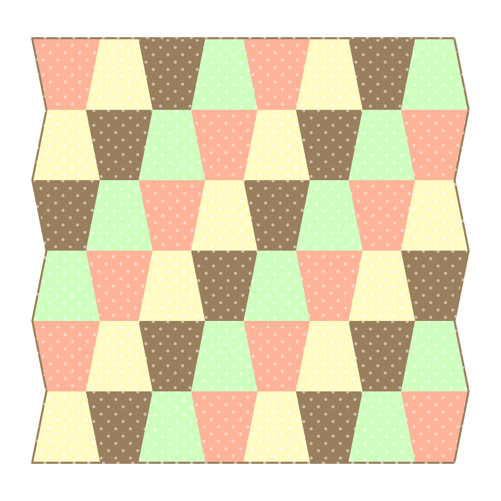 Example B: Four Color Quilt w/ Angled Side Edges & Binding